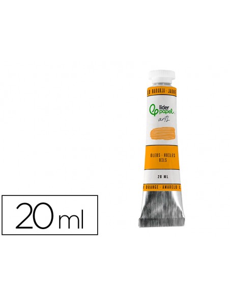 Pintura al oleo liderpapel tubo de aluminio de 20 ml color amarillo naranja