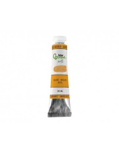 Pintura al oleo liderpapel tubo de aluminio de 20 ml color amarillo naranja