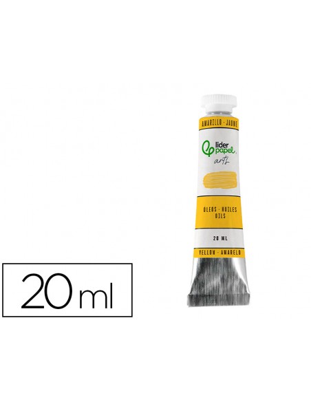 Pintura al oleo liderpapel tubo de aluminio de 20 ml color amarillo