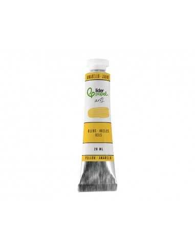 Pintura al oleo liderpapel tubo de aluminio de 20 ml color amarillo