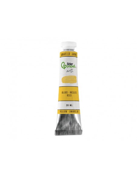 Pintura al oleo liderpapel tubo de aluminio de 20 ml color amarillo