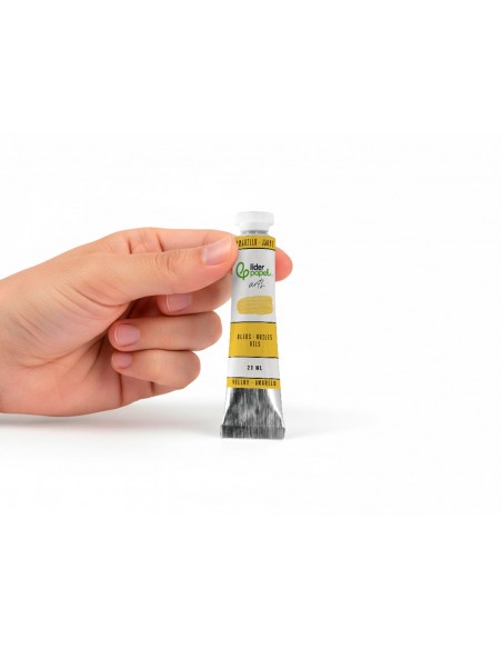 Pintura al oleo liderpapel tubo de aluminio de 20 ml color amarillo