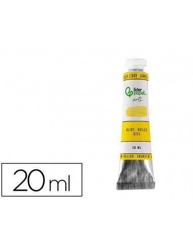 Pintura al oleo liderpapel tubo de aluminio de 20 ml color amarillo limon