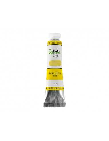 Pintura al oleo liderpapel tubo de aluminio de 20 ml color amarillo limon