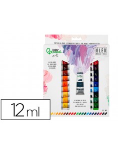 Pintura al oleo liderpapel caja de 24 tubos de aluminio de 12 ml colores surtidos
