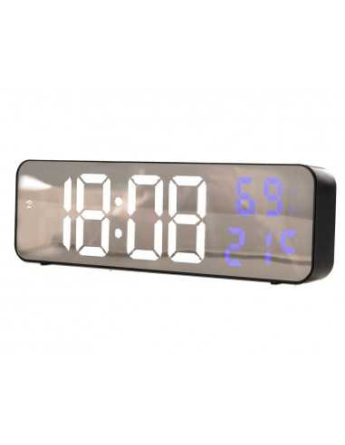 Reloj q-connect de pared y sobremesa digital con temperatura 230x35x70 mm