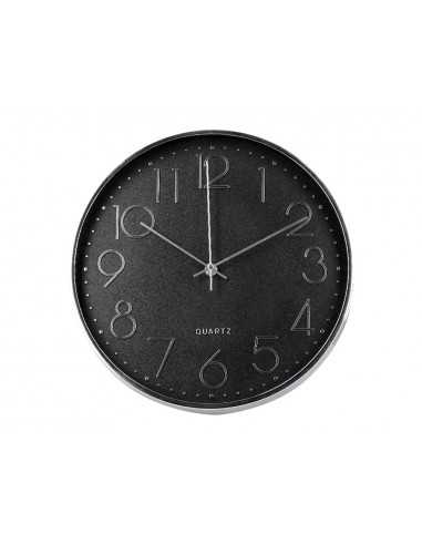 Reloj q-connect de pared analogico plateado silencioso 305x305x40mm