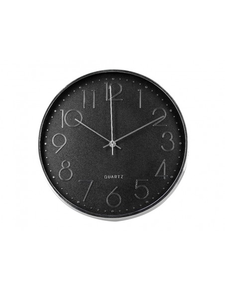 Reloj q-connect de pared analogico plateado silencioso 305x305x40mm