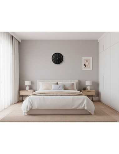Reloj q-connect de pared analogico plateado silencioso 305x305x40mm