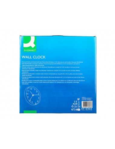 Reloj q-connect de pared analogico plateado silencioso 305x305x40mm