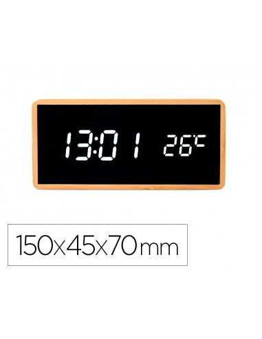 Reloj q-connect sobremesa digital con temperatura 150x45x70mm