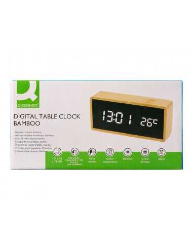 Reloj q-connect sobremesa digital con temperatura 150x45x70mm
