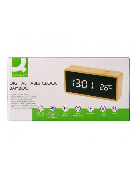Reloj q-connect sobremesa digital con temperatura 150x45x70mm