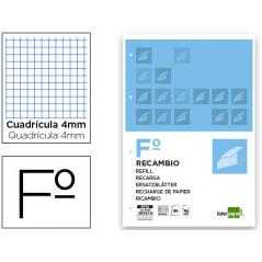 Recambio liderpapel folio 80 h 4tf-01-8 cuadro 4 mm 4 taladros con margen