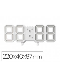 Reloj q-connect de pared digital con temperatura 3 alarmas control de sonido 220x40x87 mm