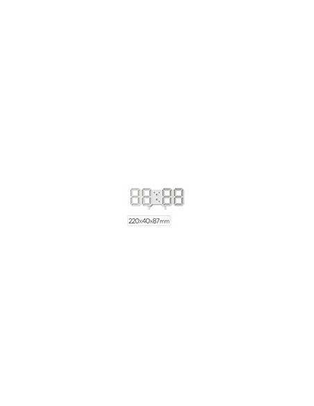 Reloj q-connect de pared digital con temperatura 3 alarmas control de sonido 220x40x87 mm Reloj q-connect de pared digital con temperatura 3 alarmas control de sonido 220x40x87 mm