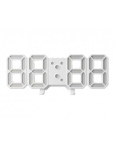 Reloj q-connect de pared digital con temperatura 3 alarmas control de sonido 220x40x87 mm