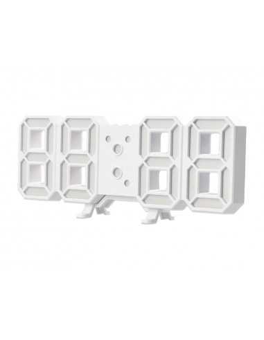 Reloj q-connect de pared digital con temperatura 3 alarmas control de sonido 220x40x87 mm