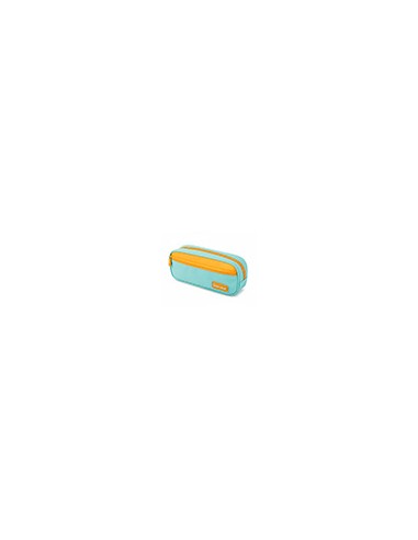 Estuche portatodo liderpapel duo 2 cremalleras con bolsillofrontal azul claro 220x90x50 mm