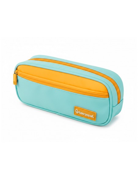 Estuche portatodo liderpapel duo 2 cremalleras con bolsillofrontal azul claro 220x90x50 mm Estuche portatodo liderpapel duo 2 cremalleras con bolsillofrontal azul claro 220x90x50 mm