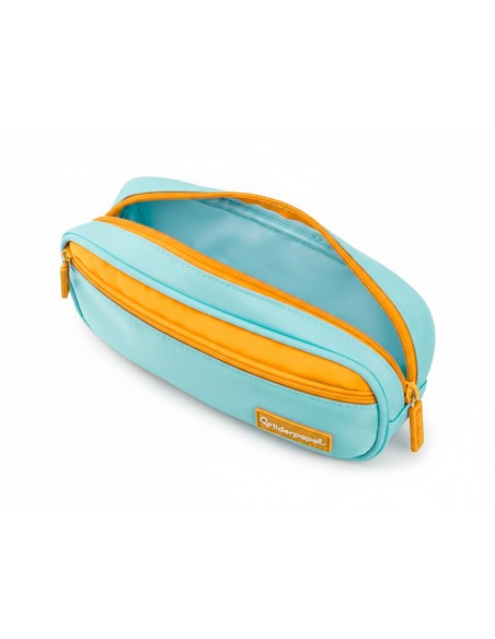 Estuche portatodo liderpapel duo 2 cremalleras con bolsillofrontal azul claro 220x90x50 mm Estuche portatodo liderpapel duo 2 cremalleras con bolsillofrontal azul claro 220x90x50 mm