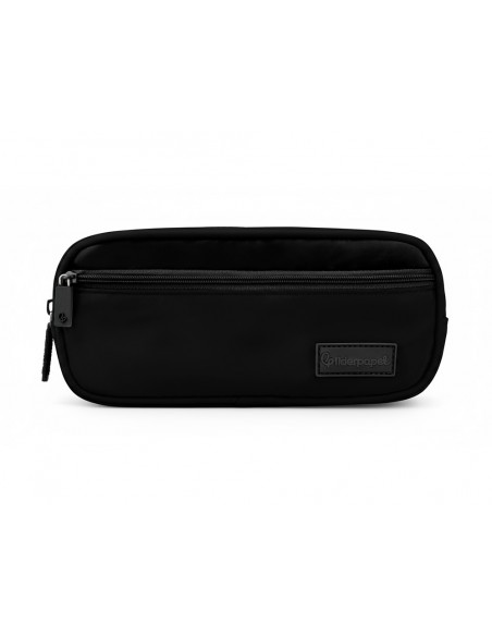 Estuche portatodo liderpapel duo 2 cremalleras con bolsillofrontal negro 220x90x50 mm