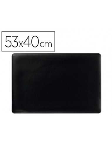 Vade sobremesa durable polipropileno antideslizante contorneado color negro 53x40 cm