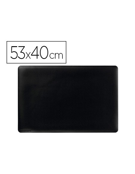 Vade sobremesa durable polipropileno antideslizante contorneado color negro 53x40 cm