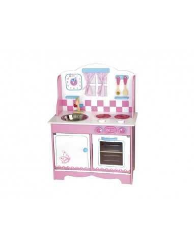 Juego andreutoys cocina madera con complementos 60x30x80 cm