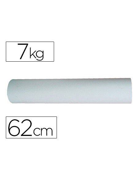 Papel kraft blanco bobina ancho 62cm longitud 250 mt gramaje 50gr peso 7kg