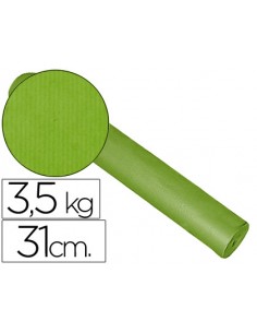 Papel de regalo kraft liso bobina ancho 31 cm peso 3,5 kg gramaje 60 gr verde pistacho