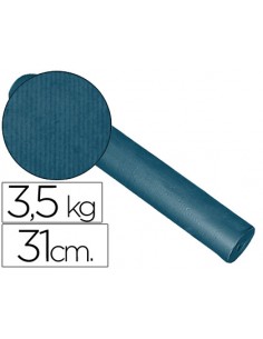 Papel de regalo kraft liso kfc bobina ancho 31 cm peso 3,5 kg gramaje 60 gr azul cobalto