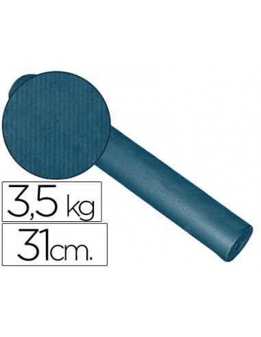 Papel de regalo kraft liso kfc bobina ancho 31 cm peso 3,5 kg gramaje 60 gr azul cobalto