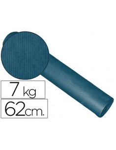 Papel de regalo kraft liso kfc bobina ancho 62 cm peso 7 kg gramaje 60 gr azul cobalto