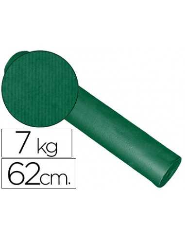 Papel de regalo kraft liso kfc bobina ancho 62 cm peso 7 kg gramaje 60 gr color verde