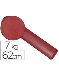 Papel de regalo kraft liso kfc bobina ancho 62 cm peso 7 kg gramaje 60 gr color burdeos