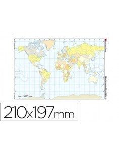Mapa mudo color din a4 planisferio politico