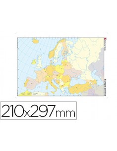 Mapa mudo color din a4 europa politico