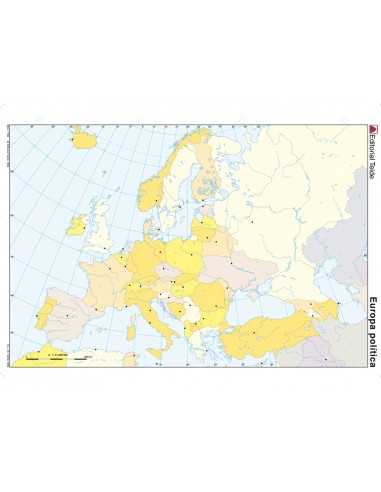 Mapa mudo color din a4 europa politico