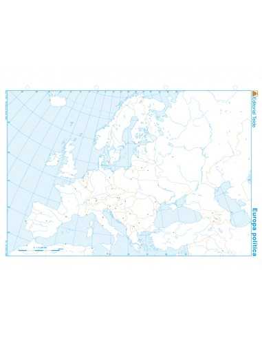 Mapa mudo b/n din a4 europa politico