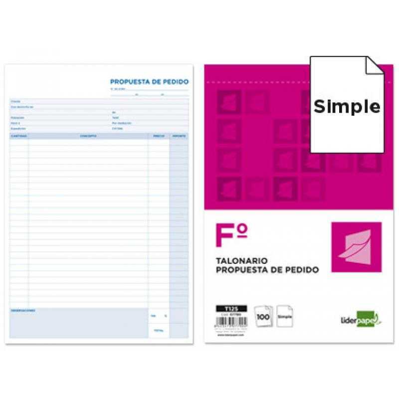 Talonario liderpapel pedidos folio original 125