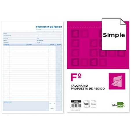 Talonario liderpapel pedidos folio original 125