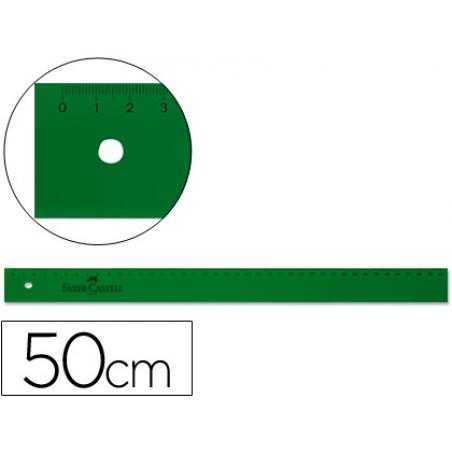 Regla faber castell 50 cm plastico verde