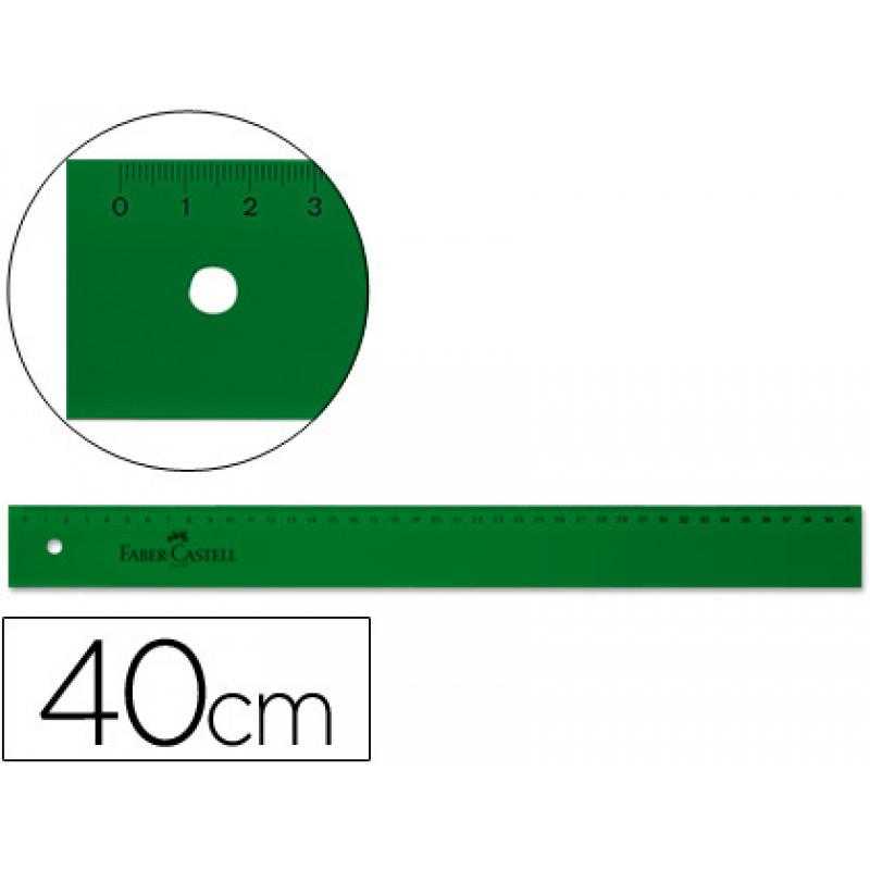 Regla faber castell 40 cm plastico verde