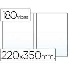 Funda portadocumento cuarto doble 180 micras pvc transparente 220x350mm