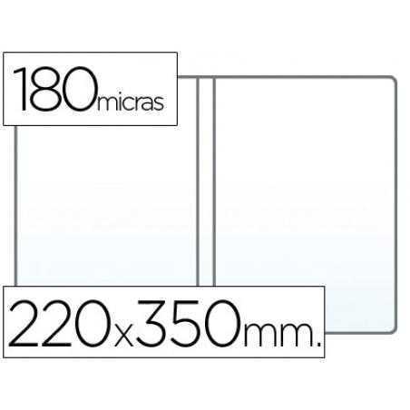 Funda portadocumento cuarto doble 180 micras pvc transparente 220x350mm