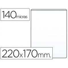 Funda portacarnet q-connect cuarto 140 micras pvc transparente 220x170mm