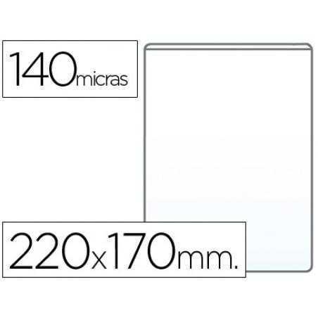 Funda portacarnet q-connect cuarto 140 micras pvc transparente 220x170mm