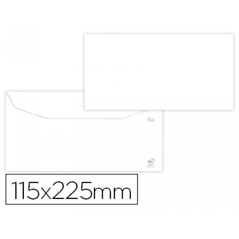 Sobre liderpapel blanco 115x225 mm solapa engomada papel offset 80 gr caja de 500 unidades