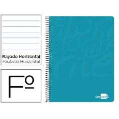 Cuaderno espiral liderpapel folio write tapa blanda 80h 60gr horizontal con margen color turquesa